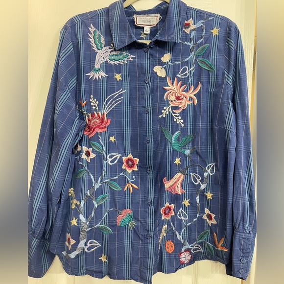 JOHNNY WAS Viloa Nashville Shirt | Boho Western w/ Embroidery - Picture 6 of 10
